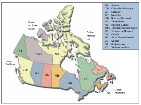 Carte du Canada et contexte géographique