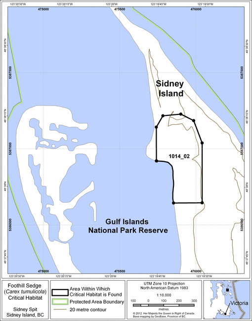 Figure 4: Map of the area within which critical habitat is found.