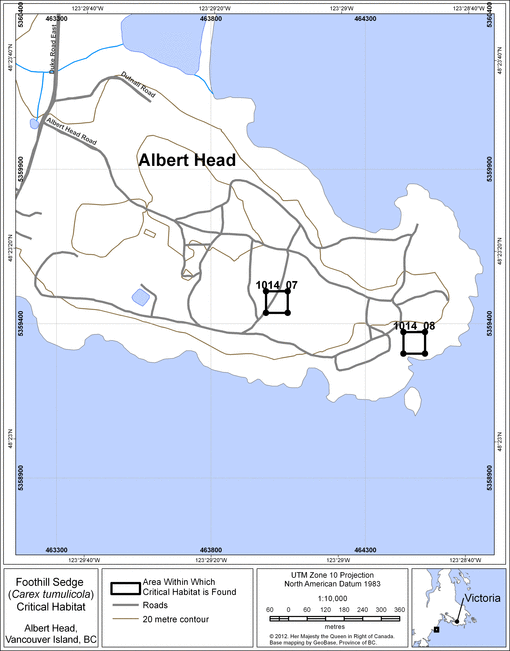 Figure 7: Map of the area within which critical habitat is found.