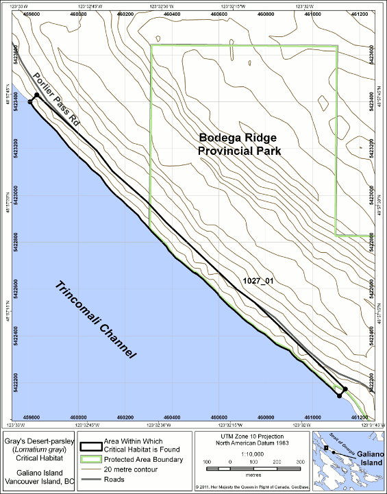 Figure 4: area within which critical habitat is found.