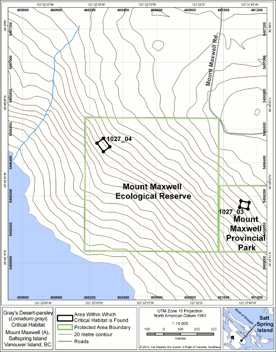 Figure 6: area within which critical habitat is found.
