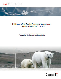 Cover of the publication: Evidence of the Socio-Economic Importance of Polar Bears for Canad